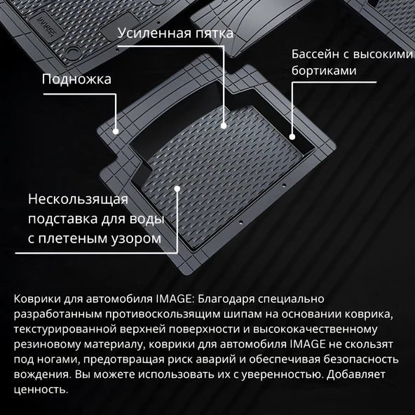 13 MM Volvo V60 2020 ile uyumlu 5D HAVUZLU ÜNİVERSAL PASPAS Siyah - Resim 2