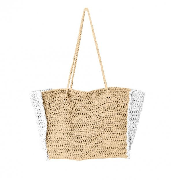 Tote Çanta Beyaz - Soft Sarı - 1