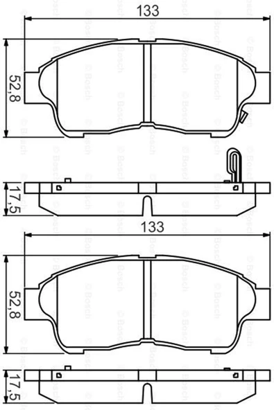 Bosch 0986495257 Ön Fren Balatası Toyota Corolla 92-97 CARINA 93-97 RAV4 2.0  94-00 CAMRY 2.2  92-01