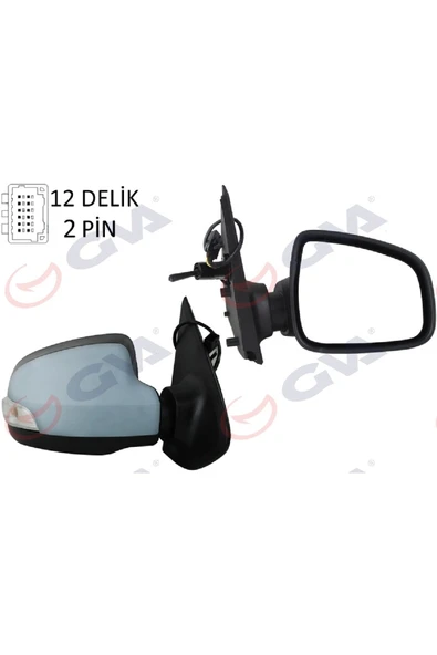 GVA DIŞ DİKİZ AYNASI SAĞ SYMBOL-SANDERO 13 1 MEKANİK SİNYALLİ ASTARLI KONVEKS 2 FİŞ VM-6129P 540133