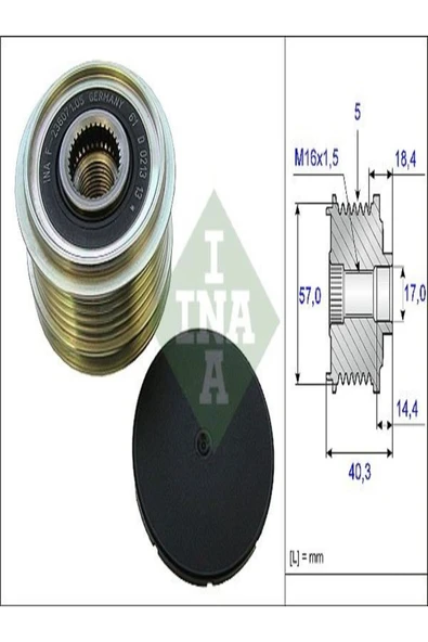 Schaffer Alternatör Gergi Rulmanı Accent Era Blue Elantra Getz İ30 1,5 1,6 CRDI 2006> 535018710 373222A000