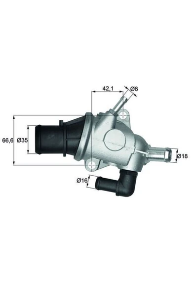 GATES 60814382 Termostat (KOMPLE) Stilo 1.8 16V (01-08) Punto 1.8 99> (88C) Alfa Romea 156 1.6 1.8 2.0 - 3