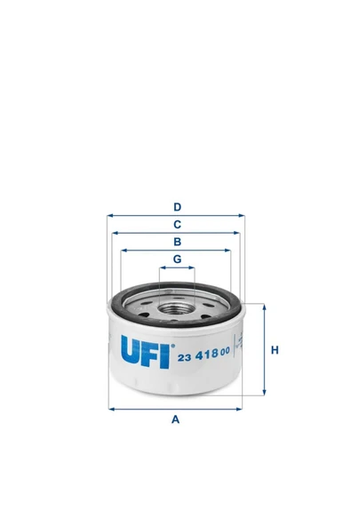 UFI Filter 7700274177 Yağ Filtresi Clio I-II-III R9 R19 Kangoo 97> Megabe I-II Modus 05> Duster 10> Logan 04>