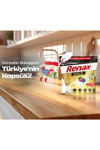 RENAX Gold Bulaşık Makinesi Kapsülü Hepsi Bir Arada 30 lu - 4