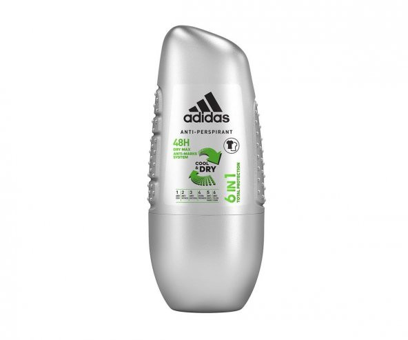 Adidas 6 In 1 Cool Dry Erkek Roll On 50 Ml