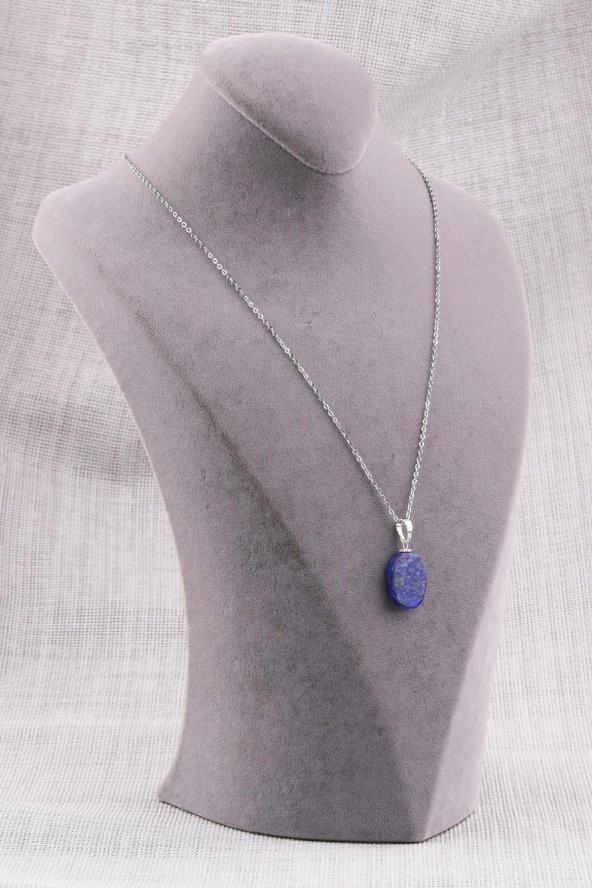 Lapis Lazuli Doğal Taş Kolye - Resim 2