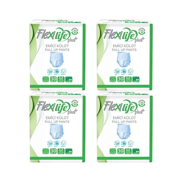 Flexilife Plus Emici Külot Orta Boy Medium 30lu 4 paket / 120 adet