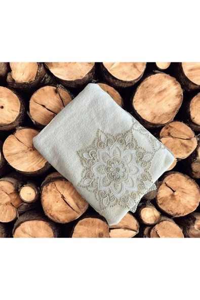 Çeyiz bahçesi peri ikili havlu takımı krem cappuçino - Resim 3