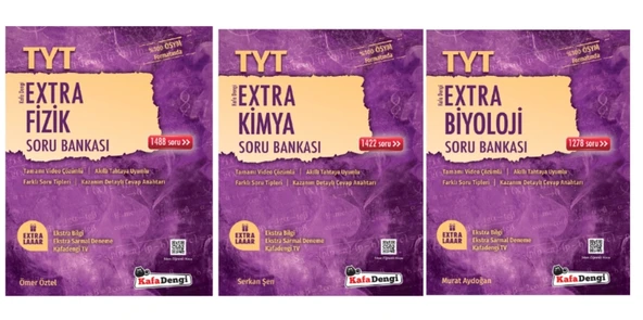 Kafa Dengi Yayınları TYT Sayısal Set Fizik - Kimya - Biyoloji Extra Soru Bankası