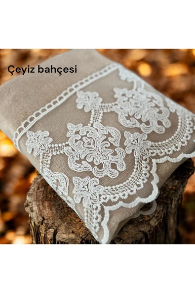 Çeyiz bahçesi Sule kadife havlu cappuçino ürün görseli