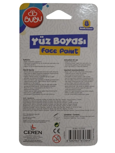 Yüz Boyası 8li Tablet BU-BU - 2