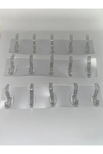 3 Adet 5'li Her Zemine Yapışan Askı Kıyafet Askısı Mutfak Askısı Silikon Askılık ürün görseli 1