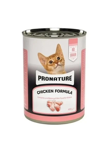 Pronature Tahılsız Tavuklu Ezme Yavru Konserve Kedi Maması 400 gr