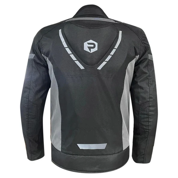 Prosev 5305 Kışlık Motosiklet Montu Hörgüçlü (Gri-Siyah) - 2