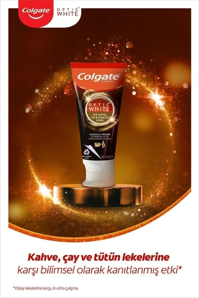Colgate Optic White Kahve, Çay Ve Tütün Kullanıcıları Için Diş Macunu 50 ml X4 Adet - 2
