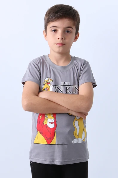 ERKEK ÇOCUK TSHİRT KARAKTER BASKILI BİSİKLET YAKA E36 - 10