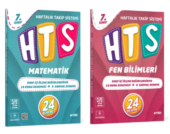 ARTIBİR YAYINLARI 7.SINIF HTS MATEMATİK - FEN BİLİMLERİ HAFTALIK TAKİP SİSTEMİ 24 DENEME