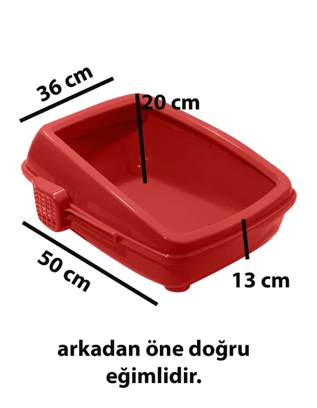 Eğimli Açık Kedi Tuvaleti Kürek Hediyeli 36 x 50 cm - 6