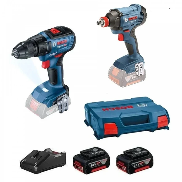 Bosch Makina Seti Akülü Somun Sıkma GDX 180-LI + Akülü Vidalama GSR 18V-50 (2 x 5,0 Ah Akü) - 0615990N3F ürün görseli 1