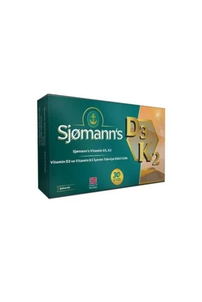 Sjomann's Vitamin D3K2 30 Çiğneme Tableti