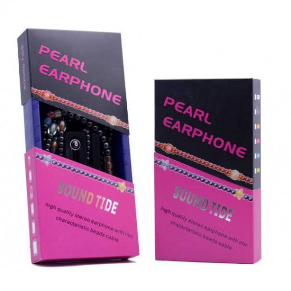 Kablolu Kulak İçi 3.5mm Mp3 Stereo İnci Taşlı Kulaklık - 12