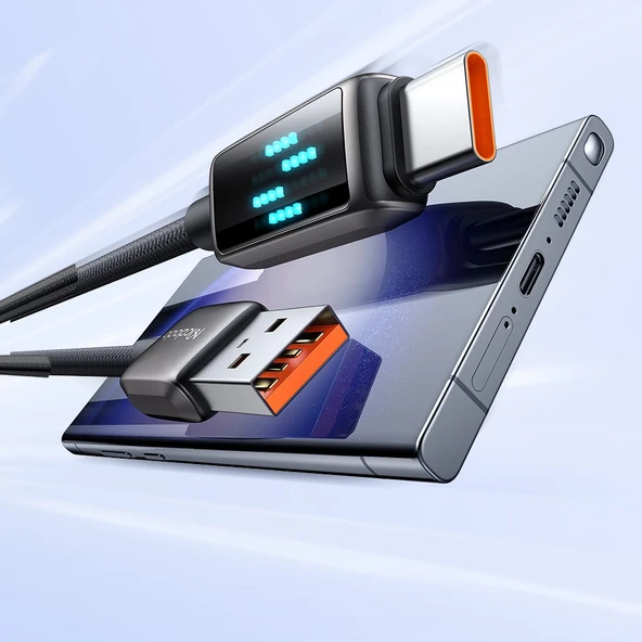 Mcdodo CA-2350 60W USB Typec Şarj Hız Göstergeli Şarj Data Kablosu 1.2M Siyah - Resim 2