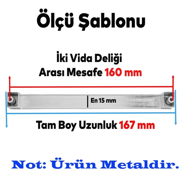 10 Adet Bihter Metal Desenli Mobilya Mutfak Dolabı Çekmece Dolap Kulpu Kulbu Krom(160 MM-16.0 CM) - 2