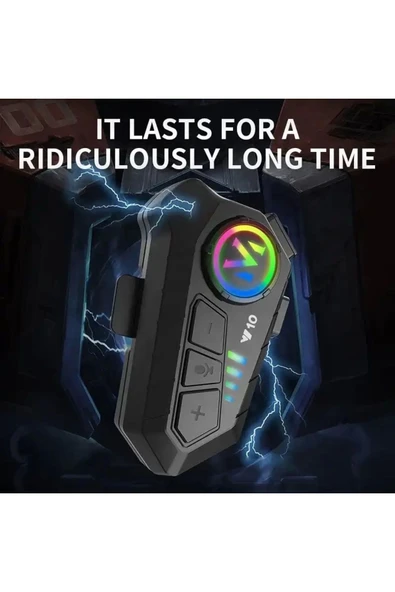 Kask Kulaklık Y10 intercom Rgb Işıklı Motosiklet Otomotik Cevaplama - 4
