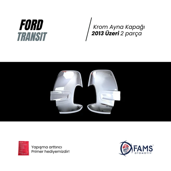 Ford Transit Uyumlu Krom Ayna Kapağı 2 Prç. 2013 Üzeri P.çelik - Resim 2