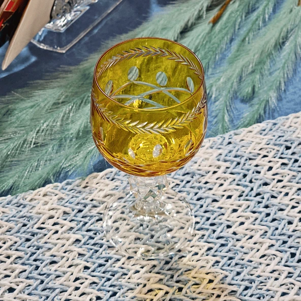 Hibrit Desen Sarı 1 Adet Bardak Kadeh - 5