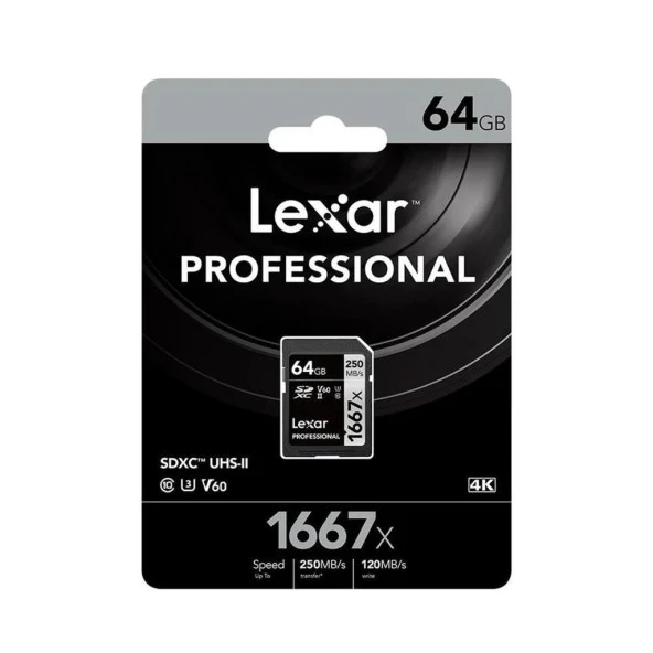 Lexar Professional 64GB 250mb/s SDXC Hafıza Kartı