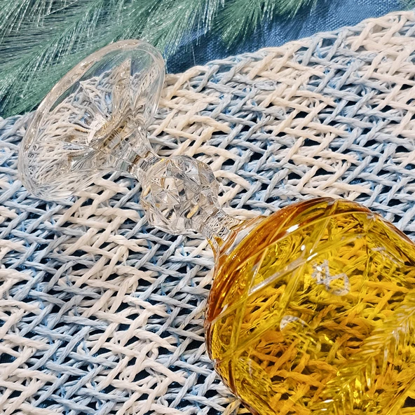Hibrit Desen Sarı 1 Adet Bardak Kadeh - 4
