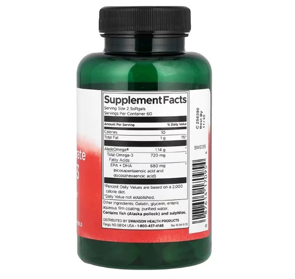 Swwanson Omega-3 Yüksek Konsantre 120 Softjel - 2