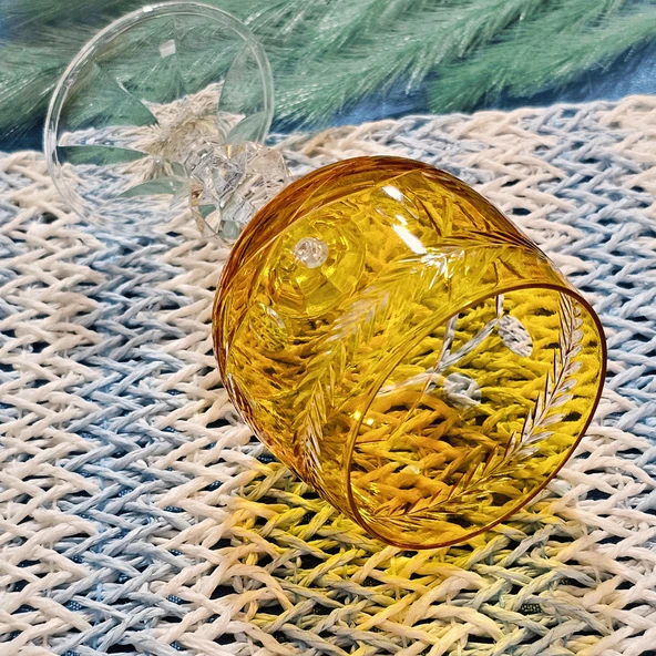 Hibrit Desen Sarı 1 Adet Bardak Kadeh - 3