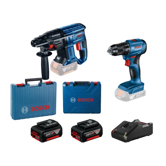 Bosch GSR 185-Li + Bosch GBH 180-LI 18V 2x4,0 AH Kırıcı Delici Seti - 0615990N20 ürün görseli 1