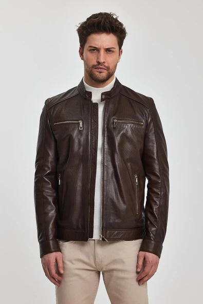 Lucas Kahverengi Deri Mont - 4