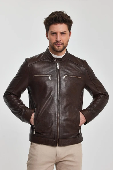 Lucas Kahverengi Deri Mont - 3