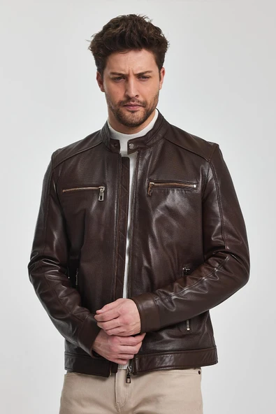 Lucas Kahverengi Deri Mont - 5