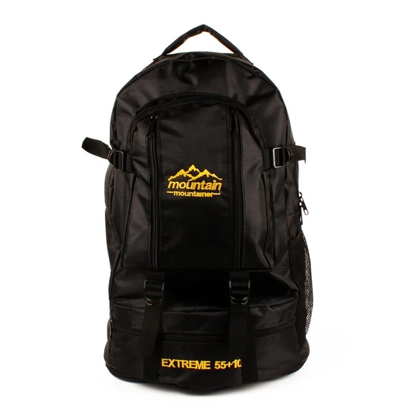 Gen-Of 3 Bölmeli Körüklü Dağcı Sırt Çantası 50+10 Litre  Siyah (2540) - Resim 3