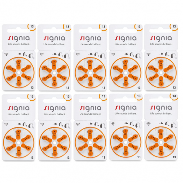 Signia 13 Numara İşitme Cihazı Pili 10paket (60lı