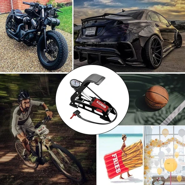 KOBB KB0901 87PSI Analog Basınç Göstergeli Ayak Pompası - 3