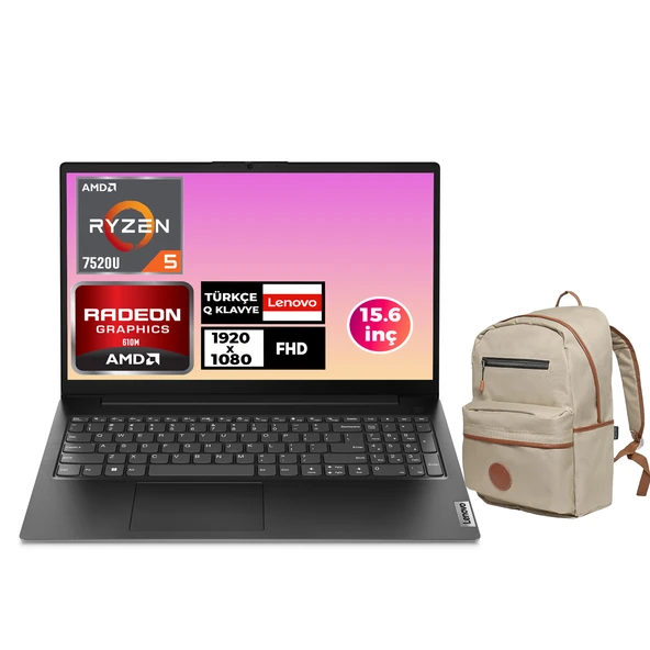 Lenovo V15 G4 Ryzen 5 7520U 8GB 512GB SSD 15.6'' Fdos Taşınabilir Bilgisayar + Çanta 82YU0124TX 003