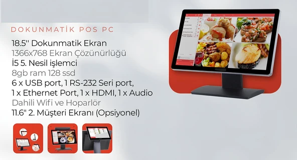 Dreampos 1855 İ5 İşlemci 8GB RAM 120 GB SSD 18,5 İnç Dokunmatik PC - 2