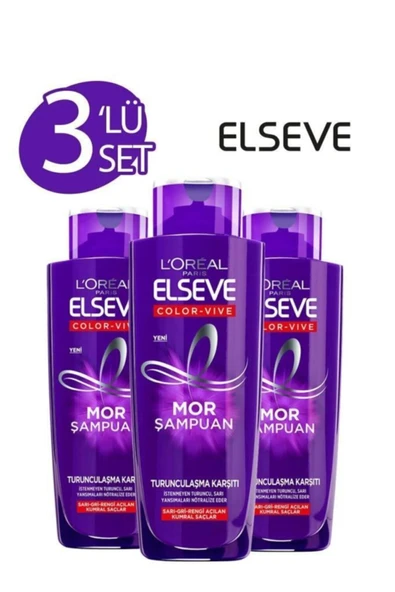 ELSEVE Loreal Mor Şampuan Turunculaşma Karşıtı X3