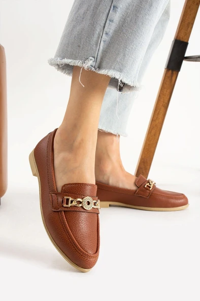 Albishoes Kadın Babet Toka Detaylı Şık Anatomik Günlük Ayakkabı Rahat Taban Günlük İş Ofis Babet