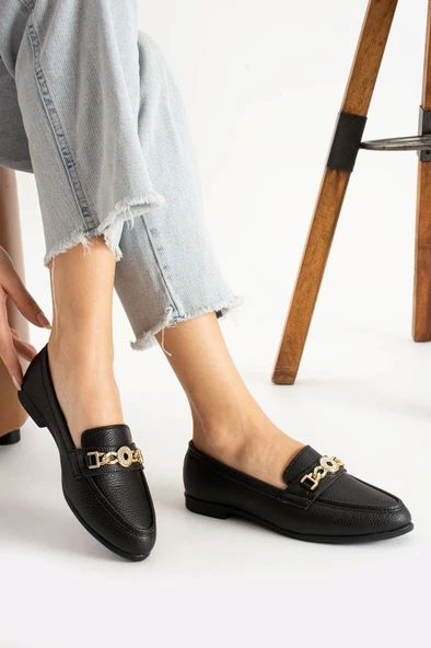 Albishoes Kadın Babet Toka Detaylı Şık Anatomik Günlük Ayakkabı Rahat Taban Günlük İş Ofis Babet - 2