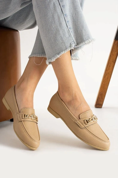Albishoes Kadın Babet Toka Detaylı Şık Anatomik Günlük Ayakkabı Rahat Taban Günlük İş Ofis Babet