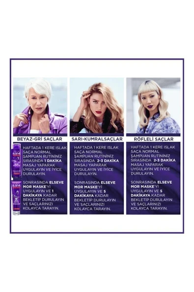 ELSEVE 3'lü Turunculaşma Karşıtı Mor Şampuan 200 Ml Seti - 7