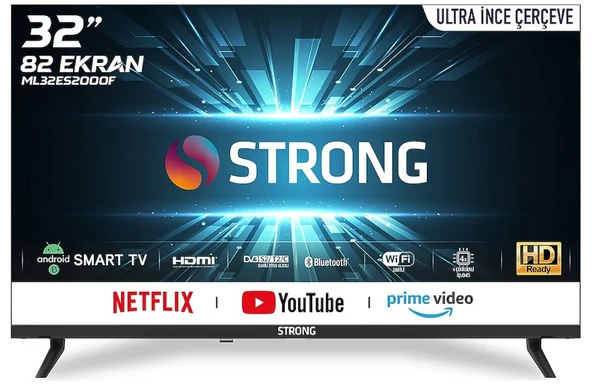 Strong ML32ES2000F Frameless HD 32" 82 Ekran Uydu Alıcılı Android Smart LED TV