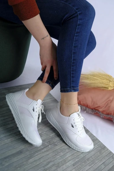 Albishoes Kadın Erkek Unisex Kalın Taban Yazlık Fileli Hafif Rahat Esnek Taban Sneaker Spor Ayakkabı - 2